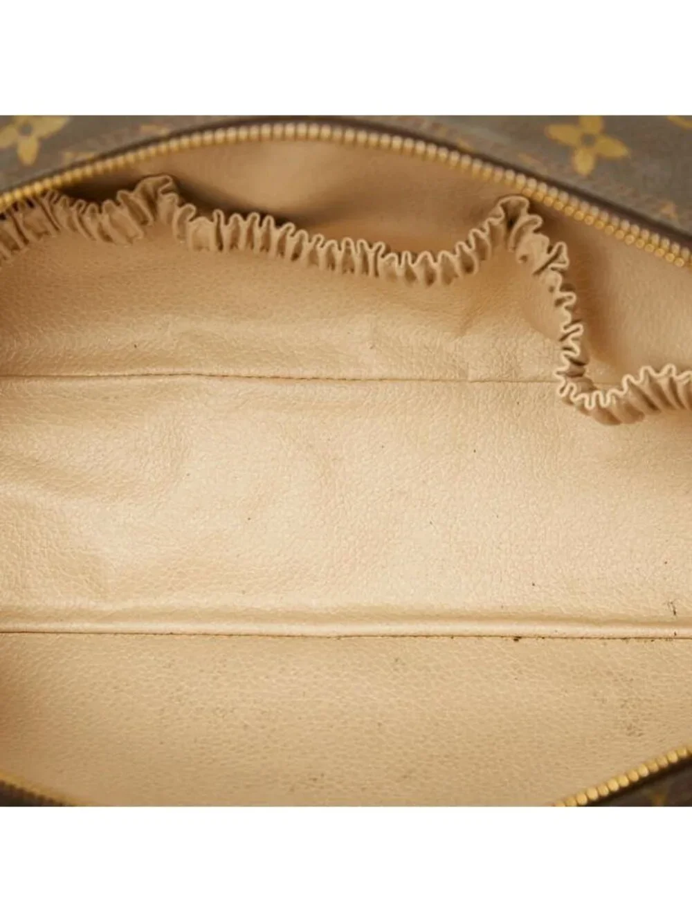 Louis Vuitton Monogram Trousse Toilet 28 Second Bag Brown Leather